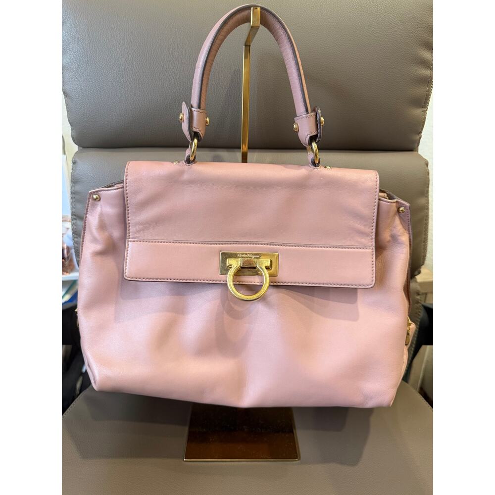 Authentic Salvatore Ferragamo Gancini Sofia Hand Bag Leather COA Included